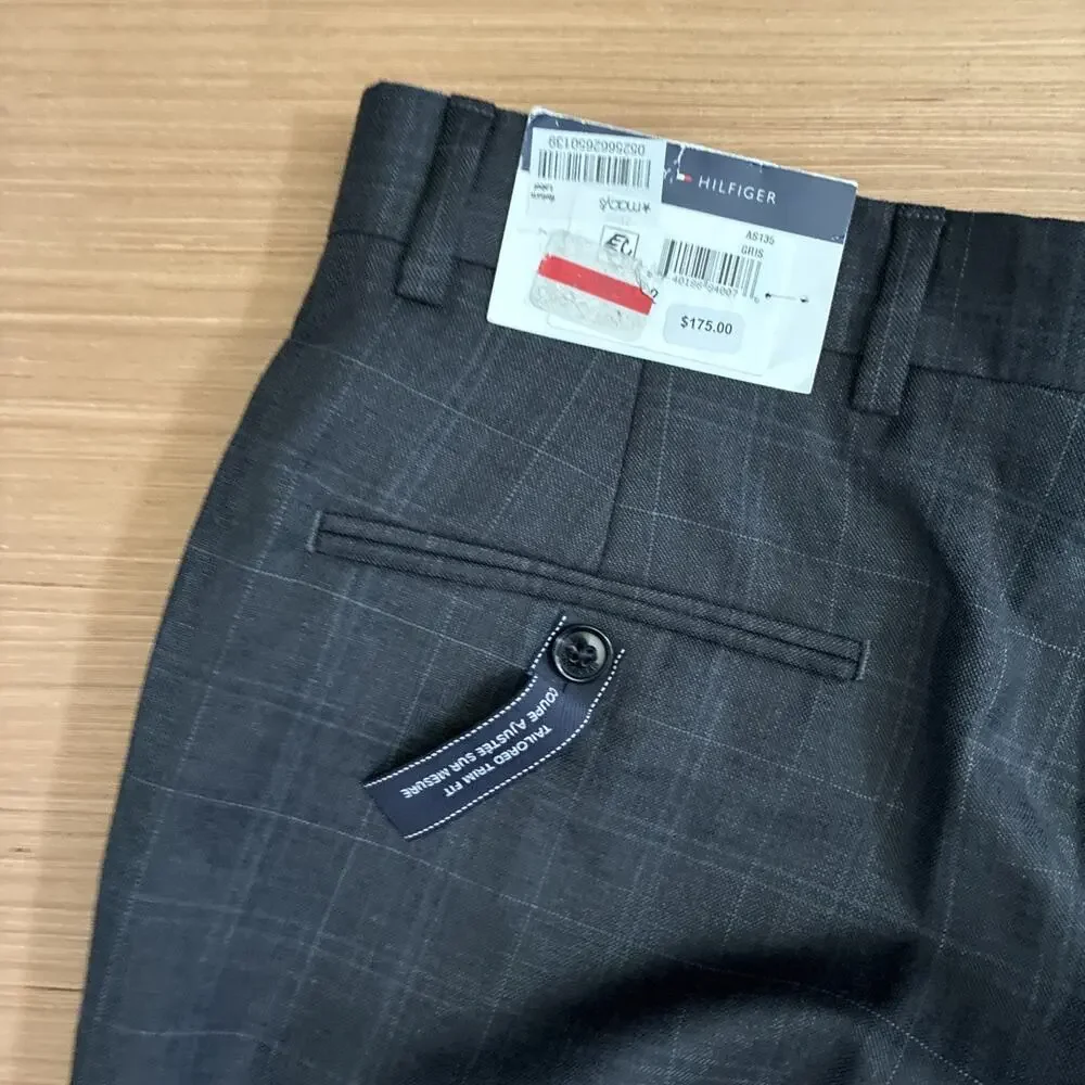 Tommy Hilfiger Men's Size 32x32 Tailored Trim Fit 100% Worsted Wool Dress Pants